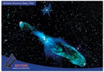 Small image of buble-blowing baby star postcard.
