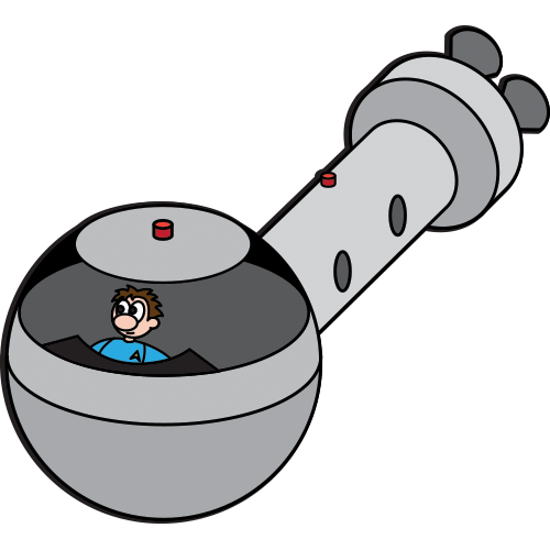 un personaje en una nave espacial